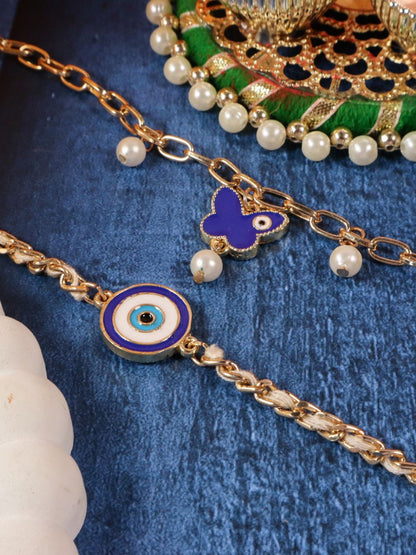 SALTY Set Of 2 Evil Eye Beaded Rakhi