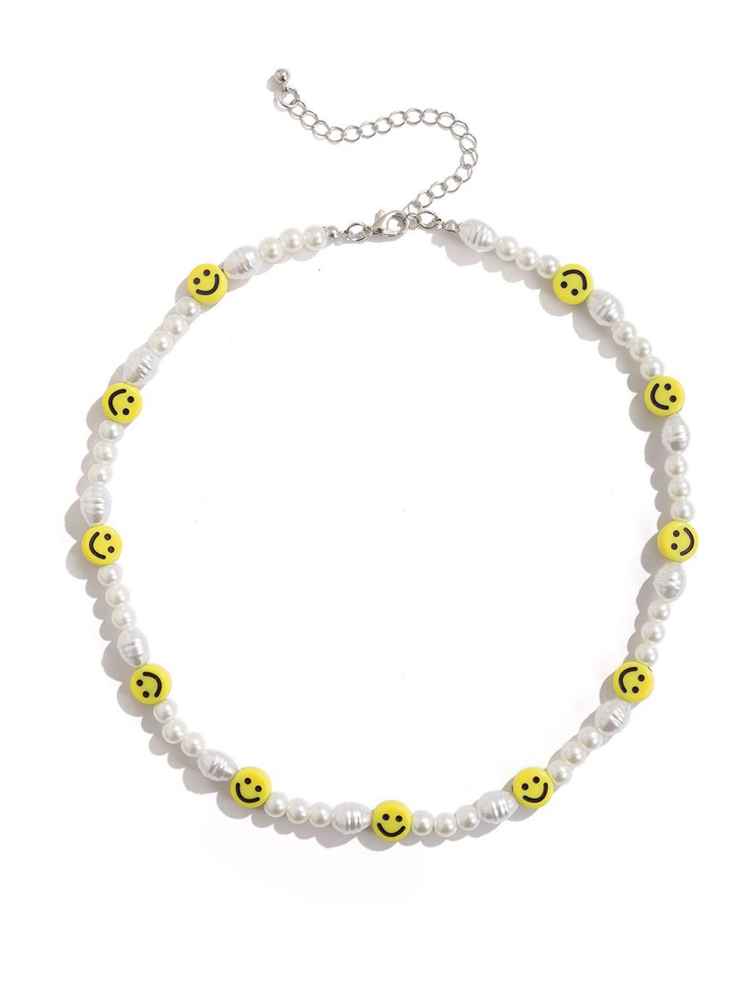 Gold-Plated Artificial Stone Baeded MInimal Necklace