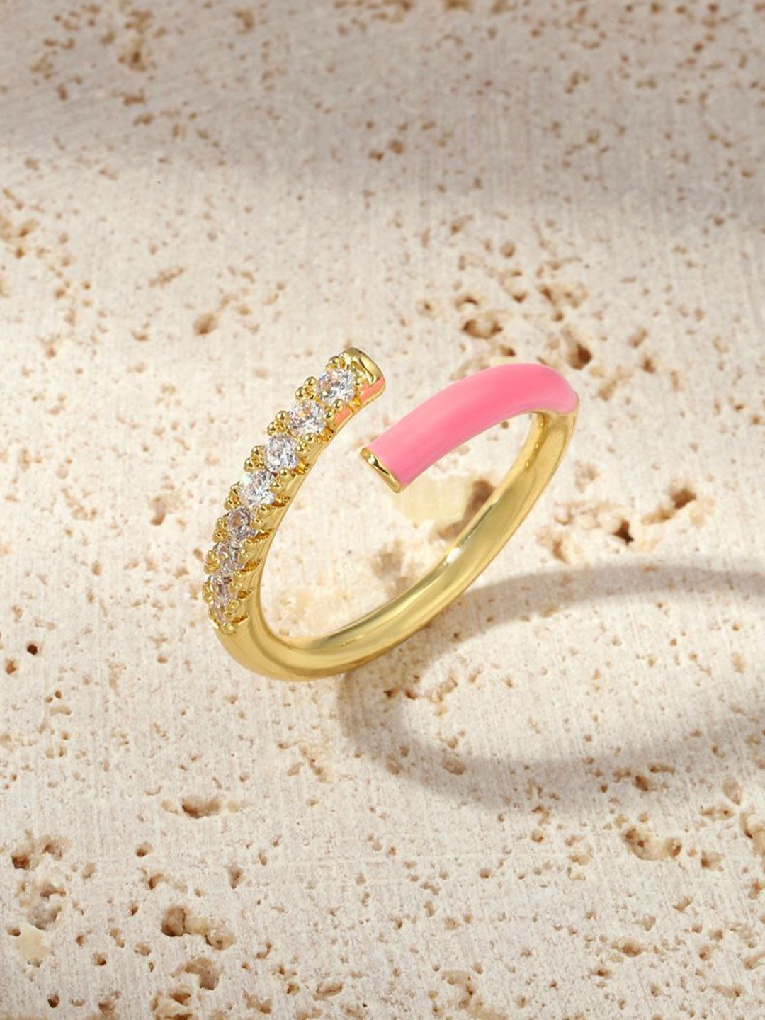 SALTY Stone Studded Delicate Delight Finger Ring