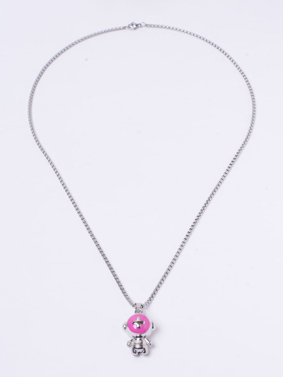 SALTY Men Silver-Plated Stainless Steel Worf Positive Chain with Pendant