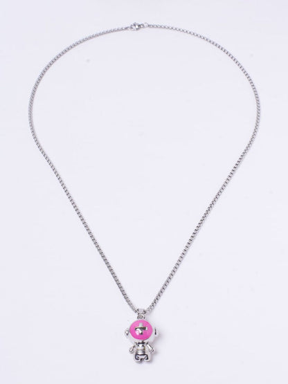 SALTY Men Silver-Plated Stainless Steel Worf Positive Chain with Pendant