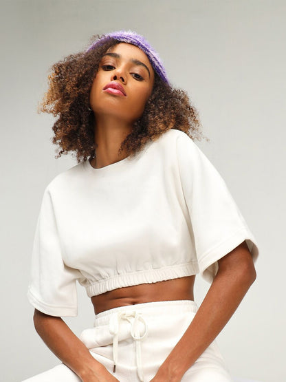Arctic White Lounge Crop Top