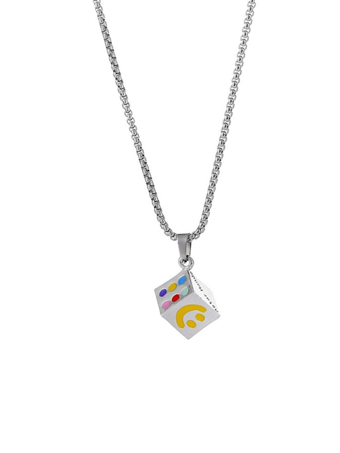 SALTY Stainless Steel Square Pendant with Chain