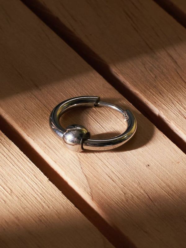 SALTY Men Silver-Plated Stainless Steel Circular Shaped Hoop Earrings