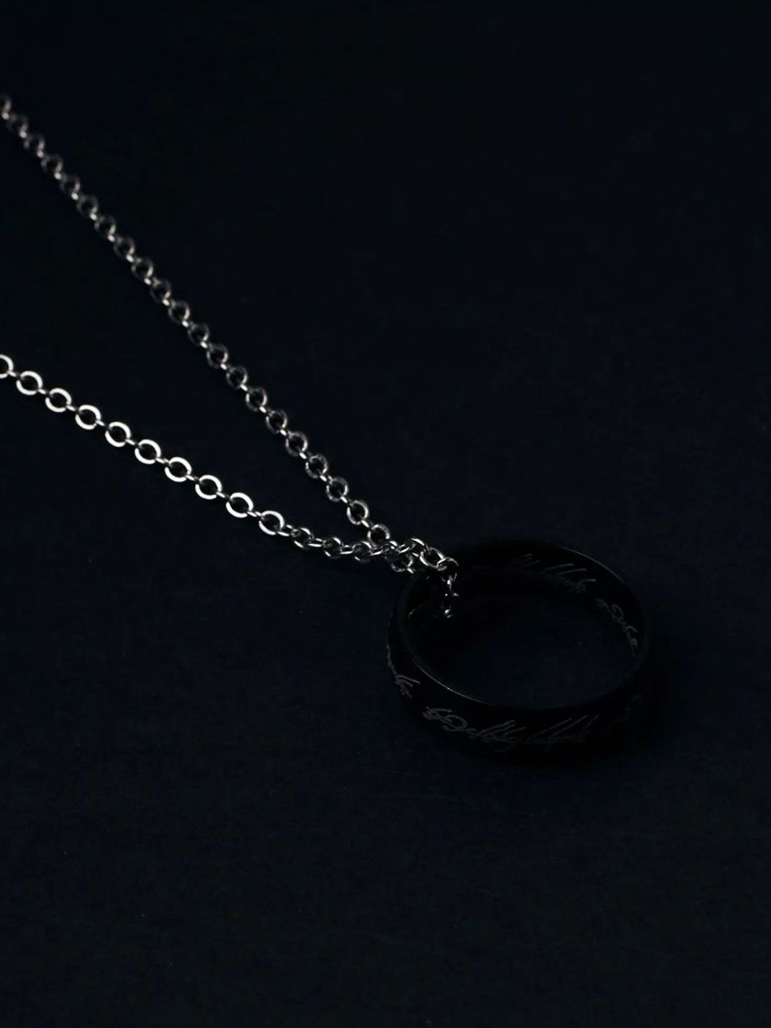 SALTY Pack of 2 Men Promise Ring Chain - Black