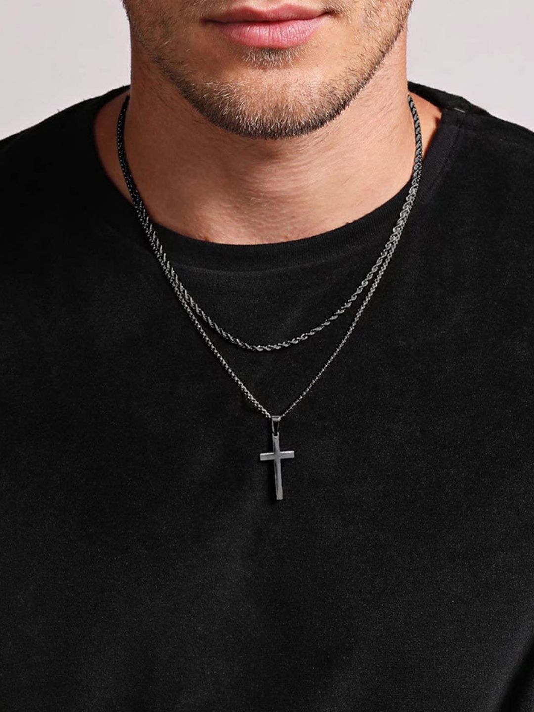 SALTY Stainless Steel Cross Pendant With Chain