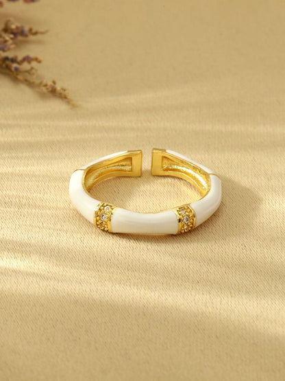 SALTY Stone Studded Honeyed Love Ring