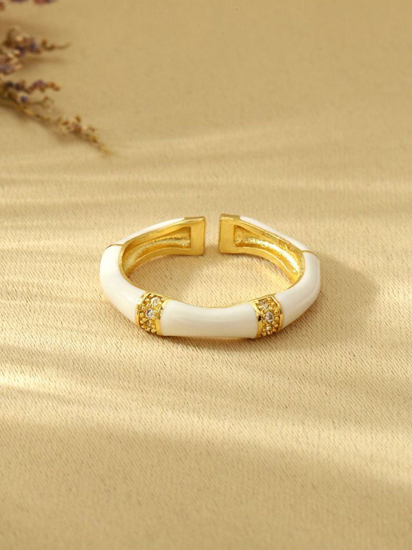 SALTY Stone Studded Honeyed Love Ring