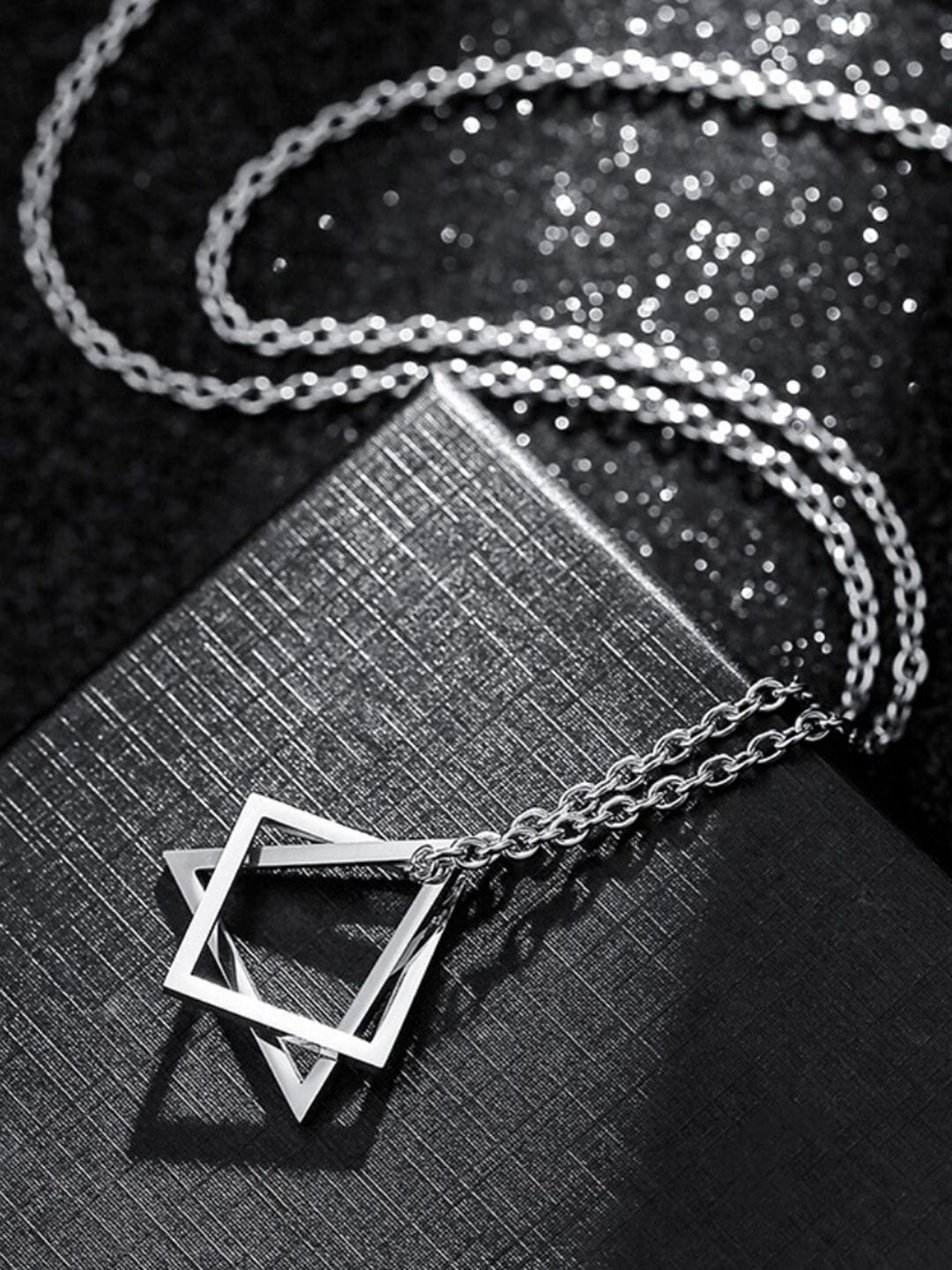 SALTY Stainless Steel Geometric Pendant & Chain