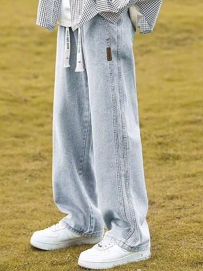 Men Mid-Rise Wide Leg Light Fade Jeans