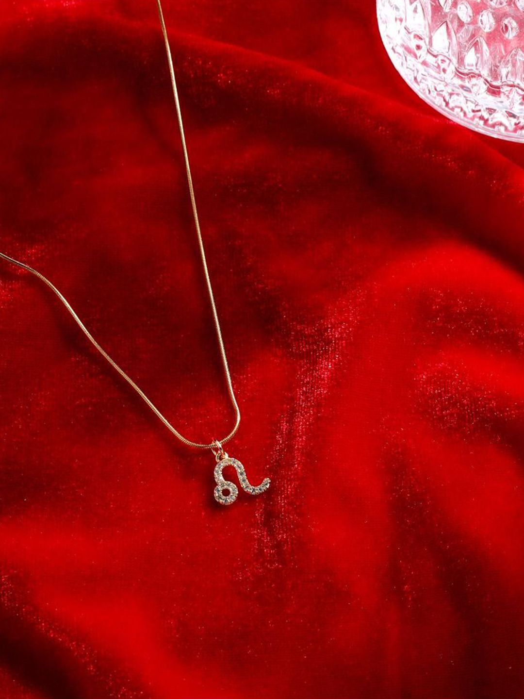 SALTY Stone Studded Cosmic Zodiac Leo Pendant With Chain