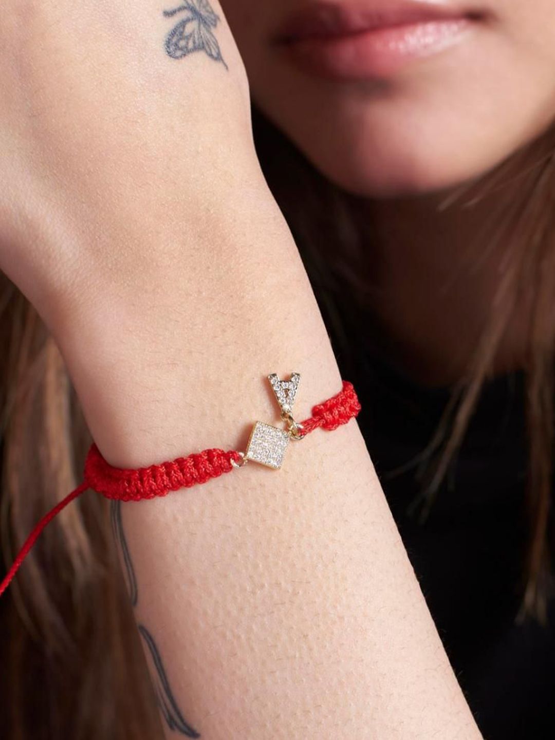 SALTY Women Artificial Stones Studded Stainless Steel Charm Bracelet