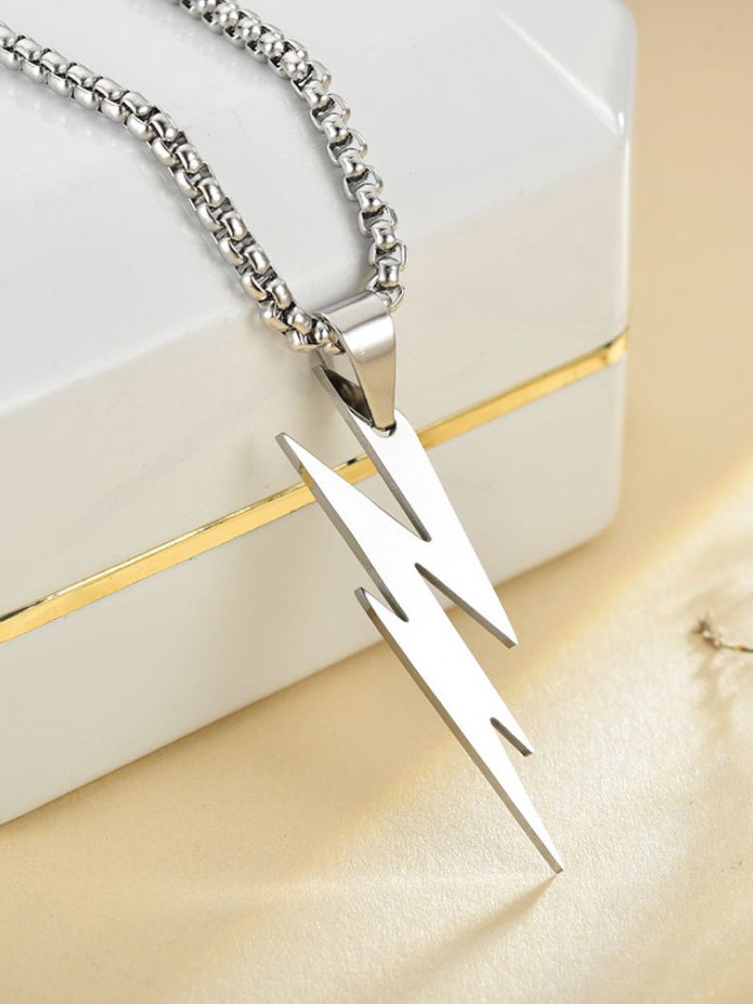 SALTY Pack of 2 Men Silver Voltage Necklace
