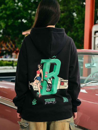 Women Printed Hooded Pullover Sweatshirt