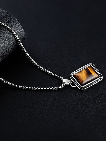 Stainless Steel Silver-Plated Artificial Stones Minimal Necklace