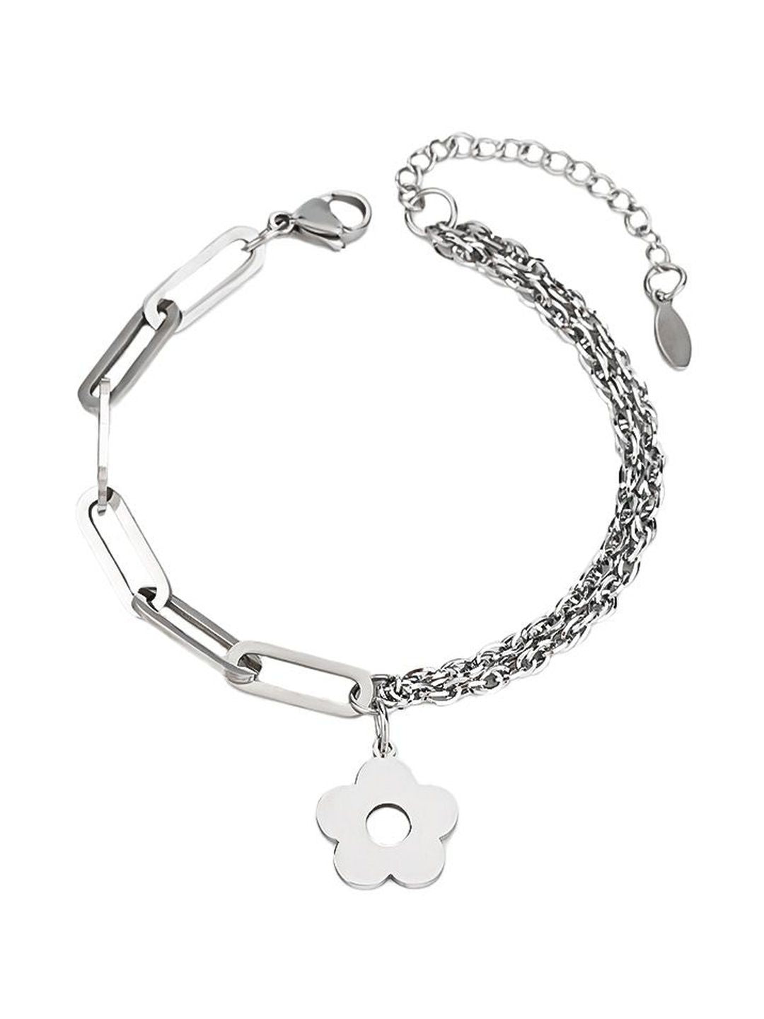 Men Handcrafted Silver-Plated Link Bracelet