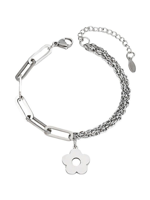 Men Handcrafted Silver-Plated Link Bracelet