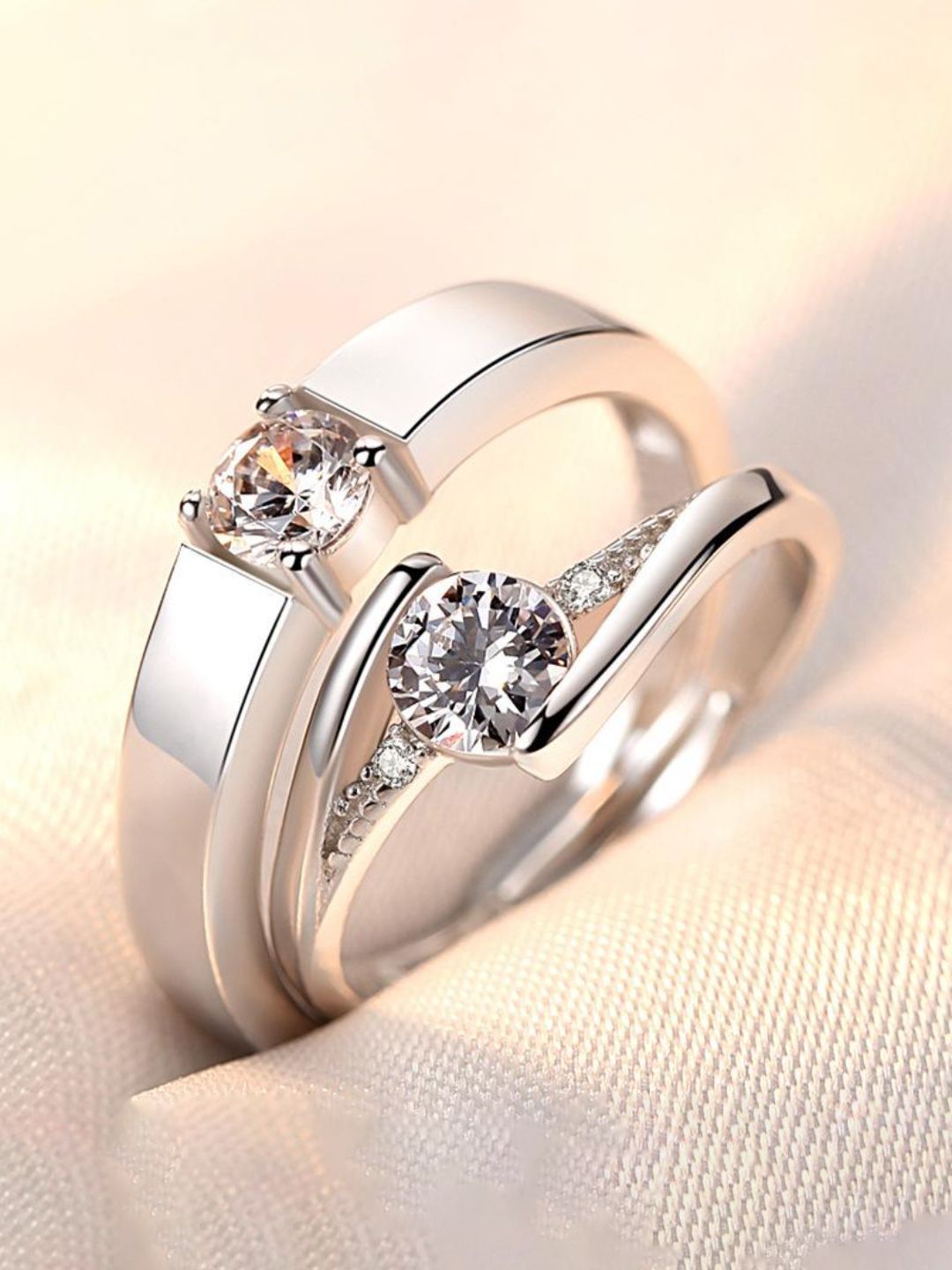 SALTY Pack of 2 Women Crystal Bliss Delicate Ring