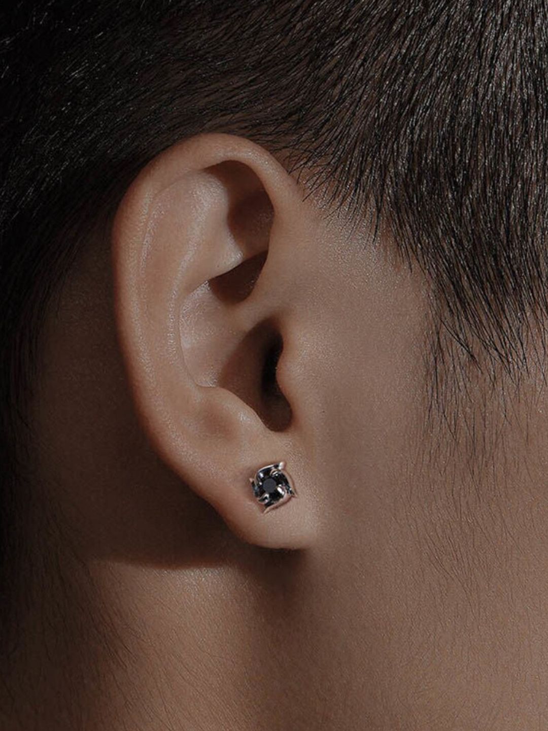 SALTY Men Silver-Plated Contemporary Studs Earrings