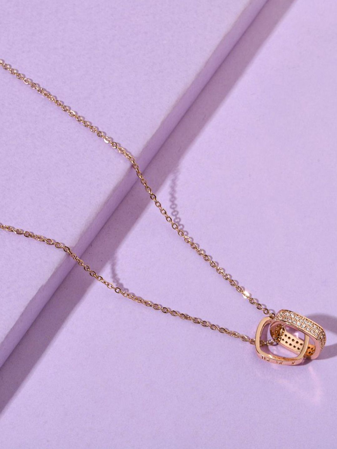 SALTY Rose Gold-Plated Stainless Steel Contemporary Pendants With Chains