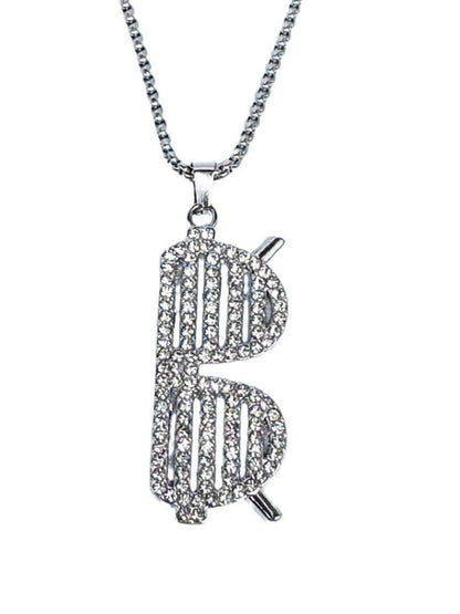 SALTY Men Stainless Steel Artificial Stones Studded Contemporary Pendants with Chains