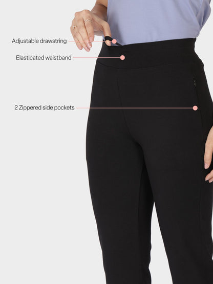Women Relaxed Straight Leg Straight Fit High-Rise Wrinkle Free Trousers