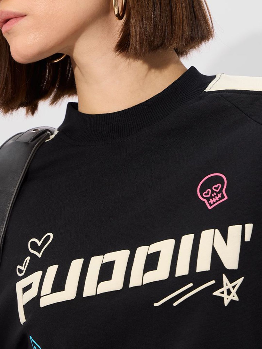 Women Oversized Dc Black Tshirts