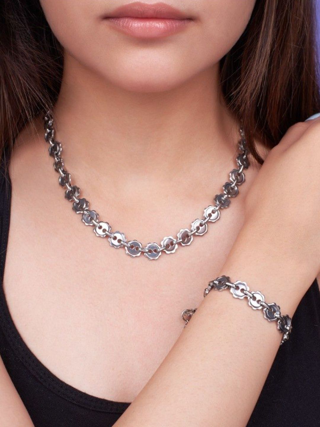 SALTY Starlit Elegance Silver Celestial Jewellery Set