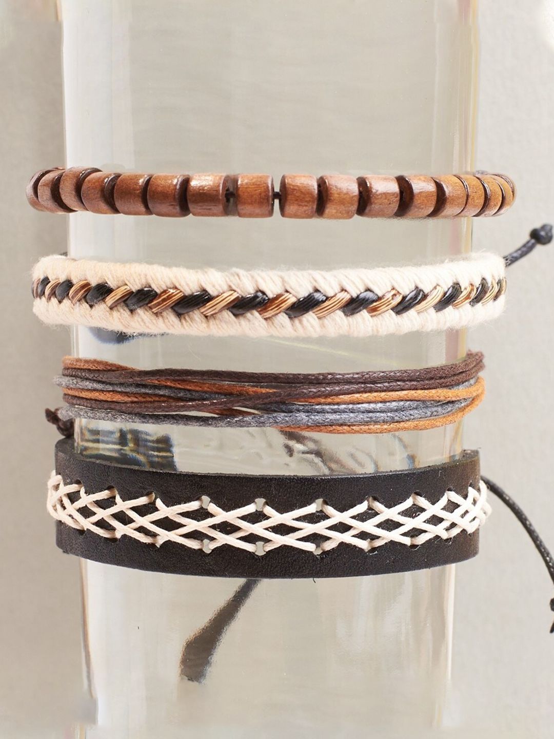 SALTY Men Leather Multistrand Bracelet