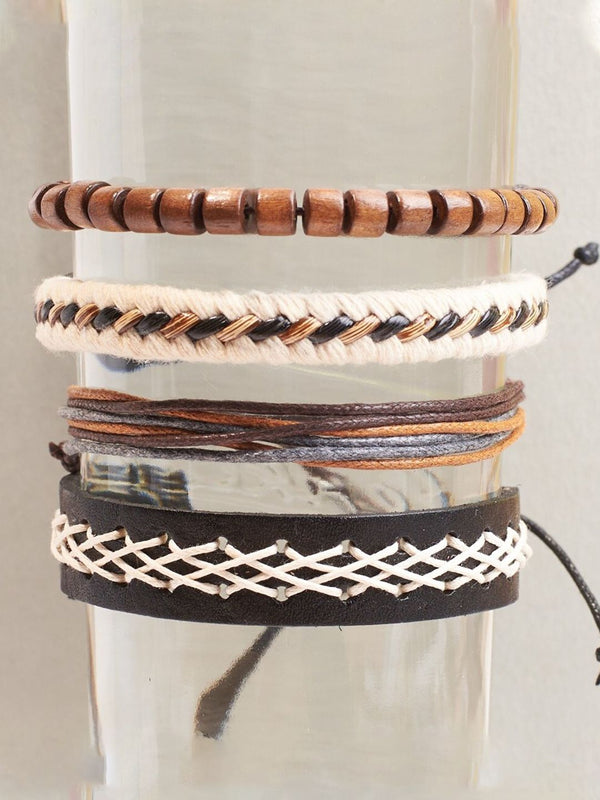SALTY Men Leather Multistrand Bracelet