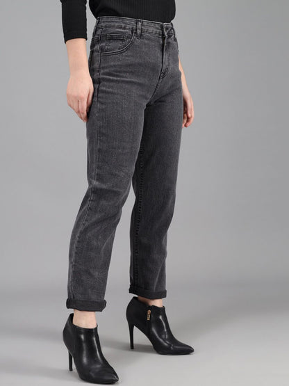 Women Charcoal Grey Slim Fit High-Rise Jeans
