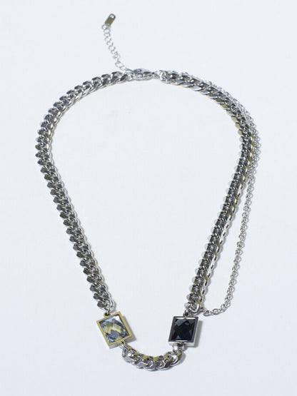 SALTY Men Stainless Steel Dainty Stone Chain