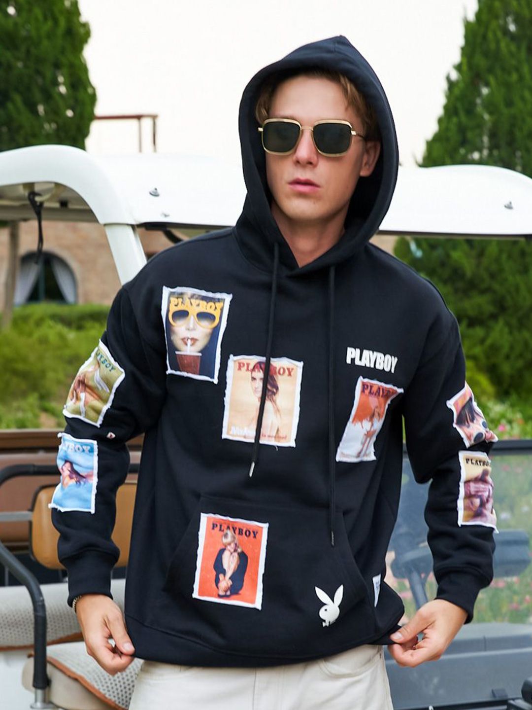 Men Printed Hooded Sweatshirt