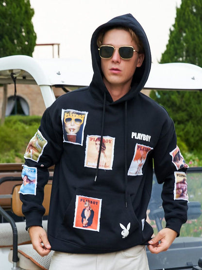 Men Printed Hooded Sweatshirt