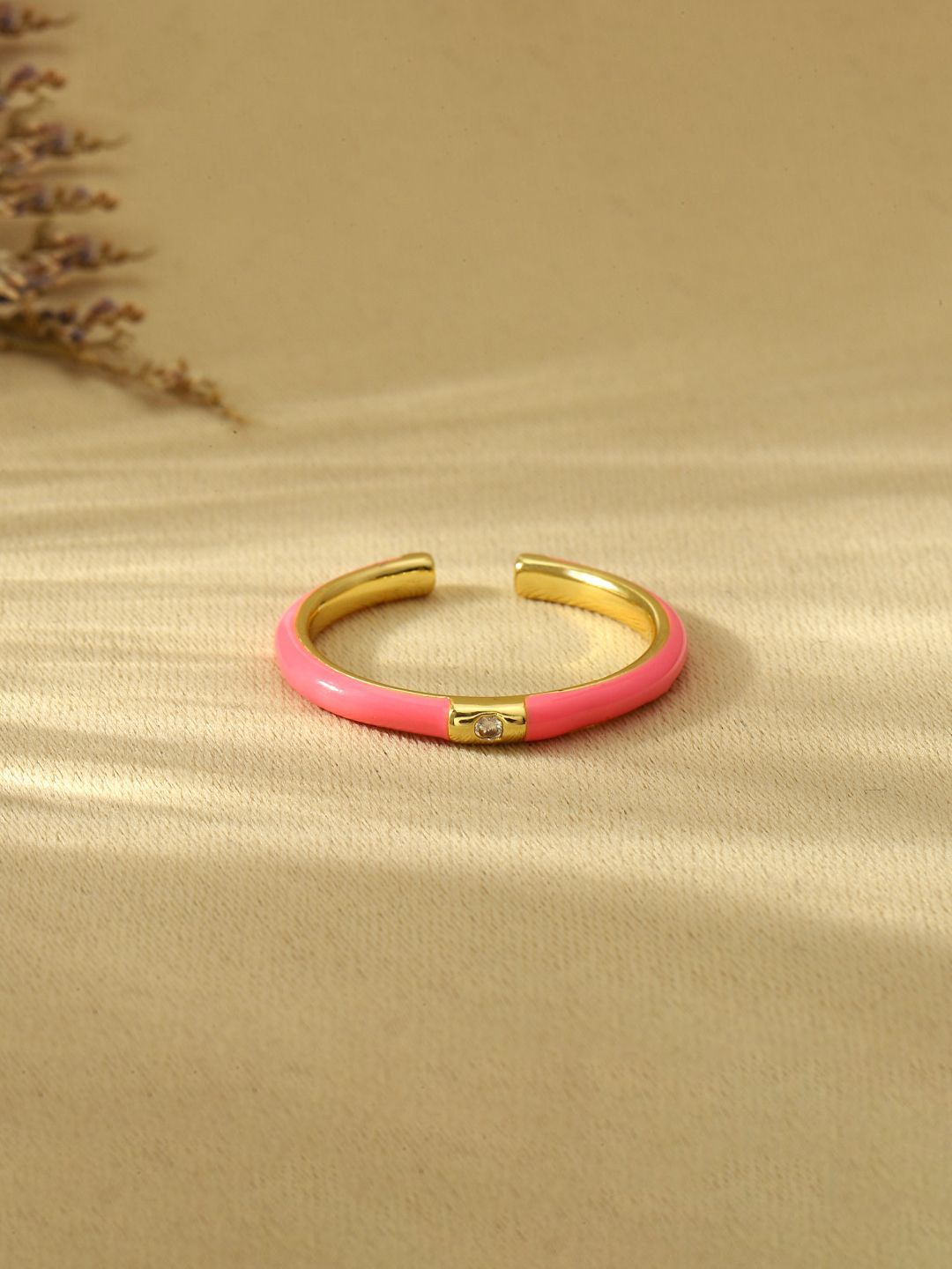 SALTY Amber You Stone-Studded Details Adjustable Finger Ring