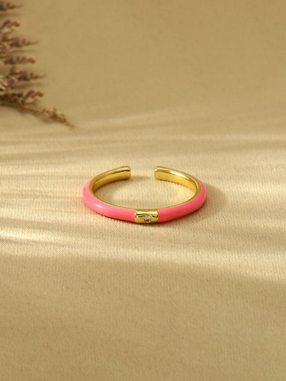 SALTY Amber You Stone-Studded Details Adjustable Finger Ring