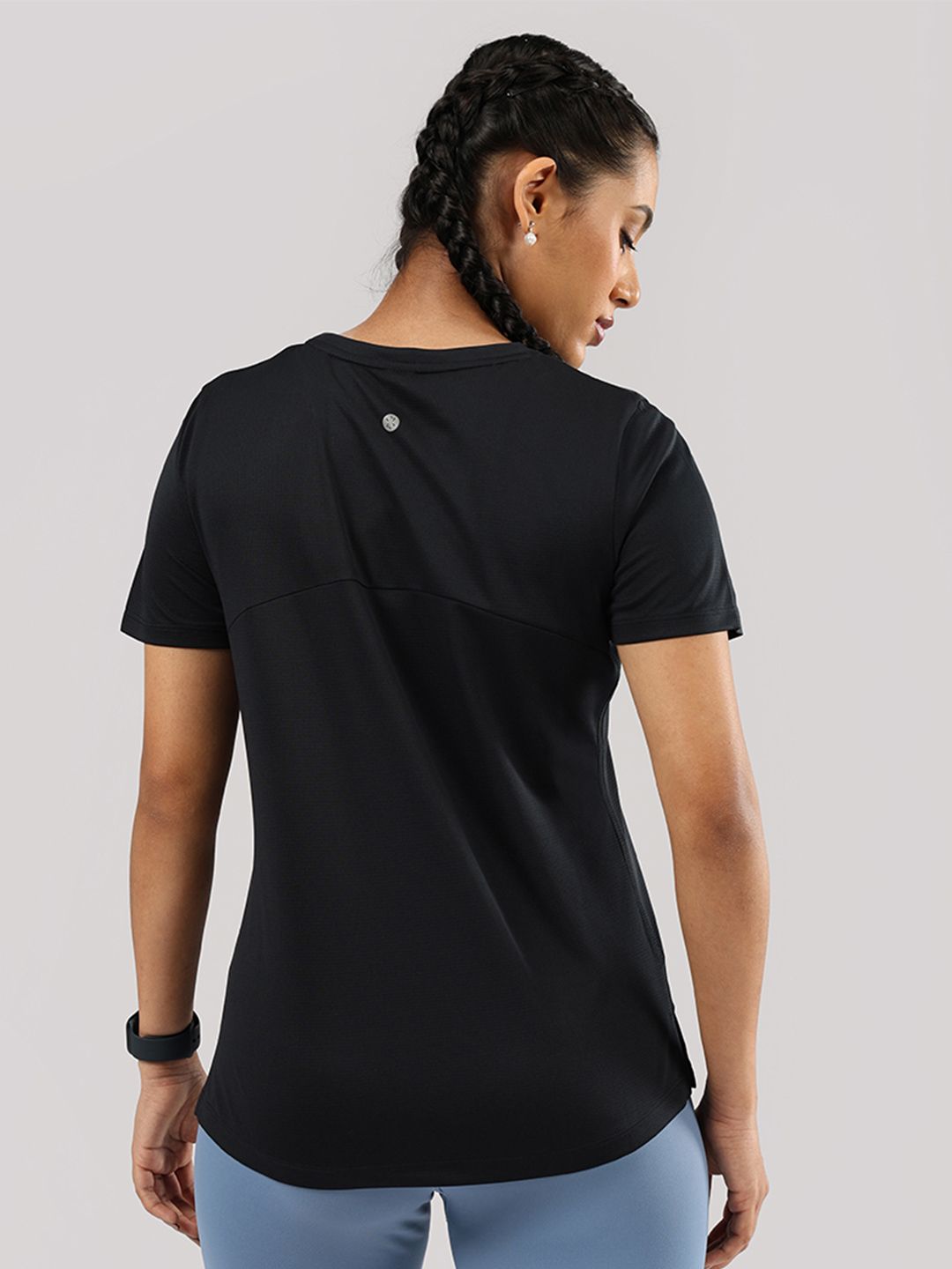 Women High Neck Applique T-shirt