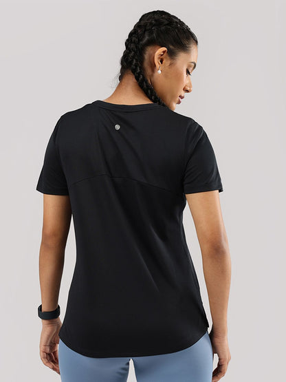 Women High Neck Applique T-shirt