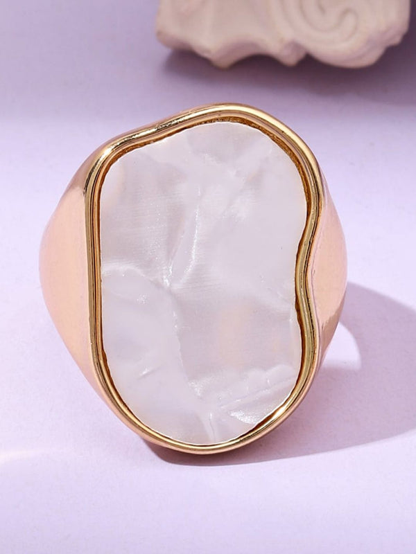 SALTY Women Mother Of Pearl Enamel Ring