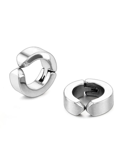 SALTY Men Contemporary Clip On Hoop Earrings