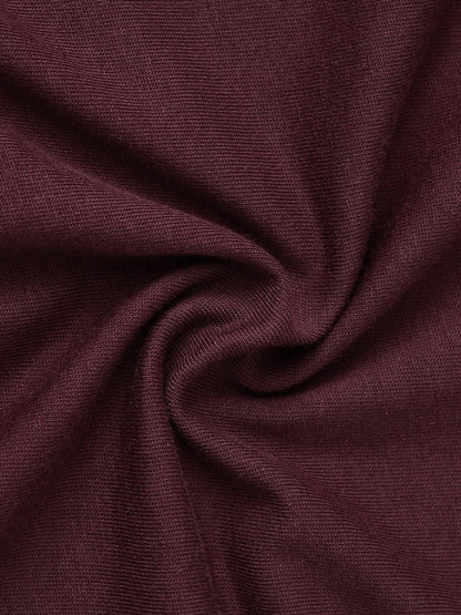 Women Oversized Fit Printed Maroon T-Shirts