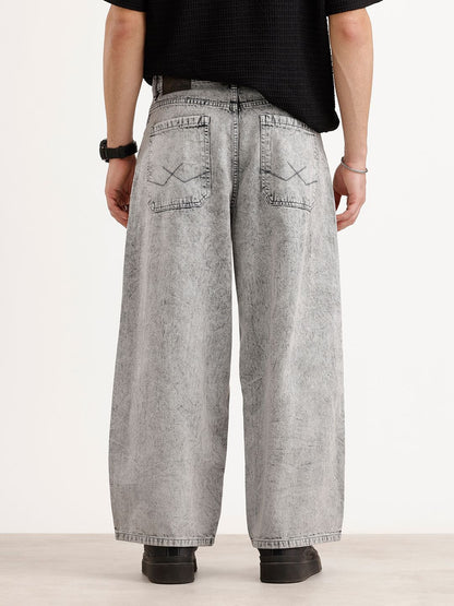 Men Baggy Mid-Rise Heavy Fade Pure Cotton Jeans
