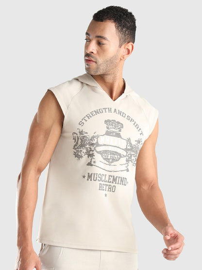 Men X-Dry Soft Typography Printed Hooded T-shirt