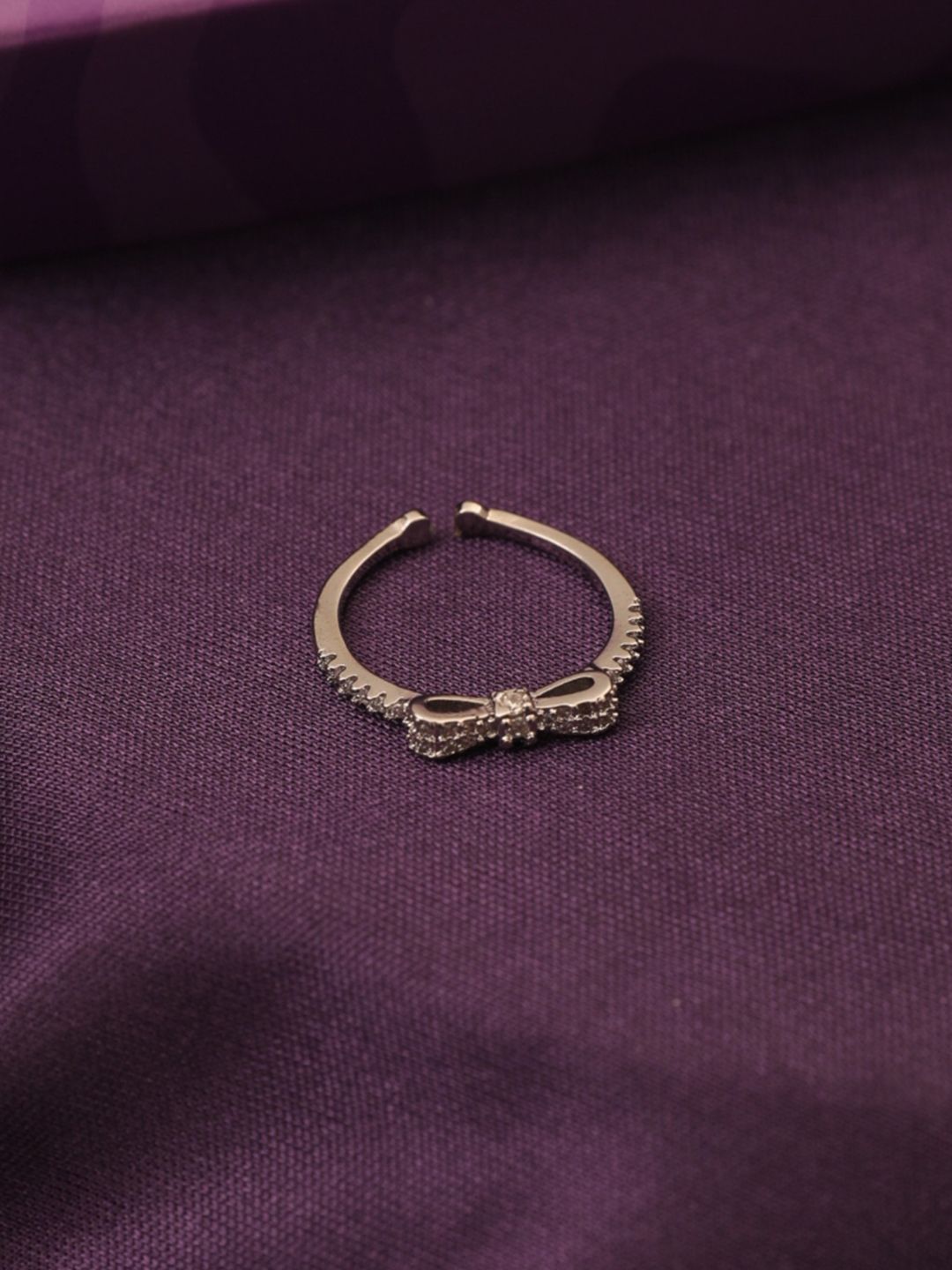 SALTY Margaret Silver Plated Stone Studded Finger Ring
