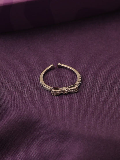 SALTY Margaret Silver Plated Stone Studded Finger Ring