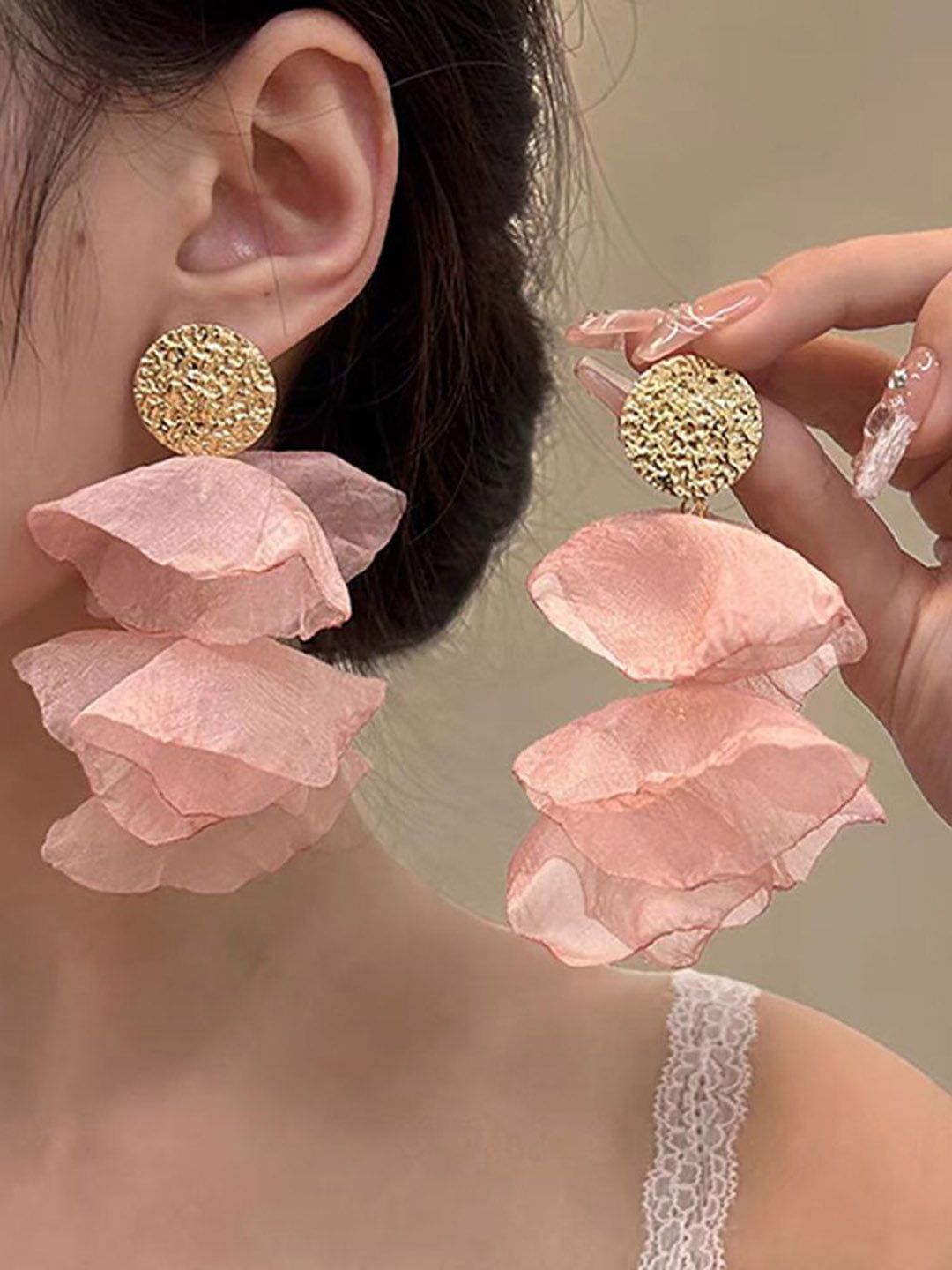 Leaf Shaped Drop Earrings