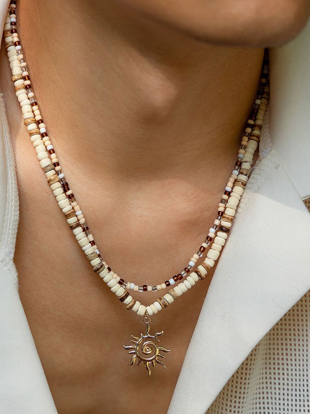 Gold-Plated Enamelled Necklace