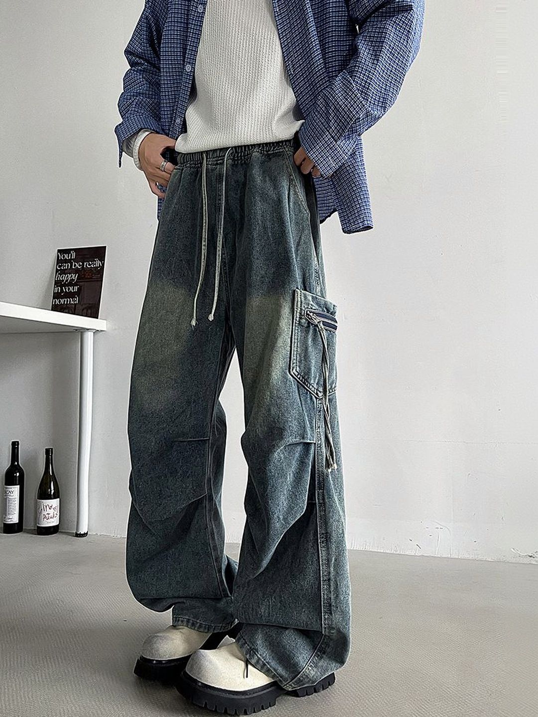 Men Baggy Mid-Rise Jeans