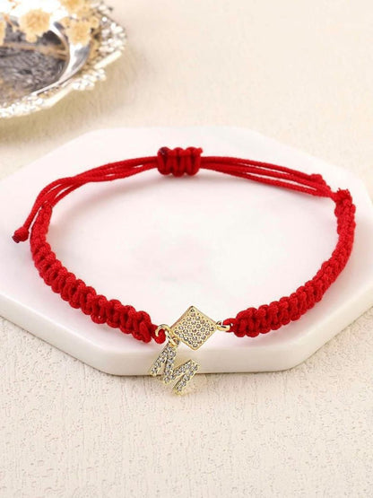 SALTY Women Artificial Stones Studded Stainless Steel Charm Bracelet
