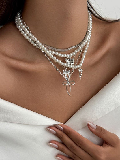 Silver-Plated Enamelled Necklace